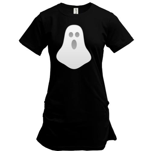 Подовжена футболка  з привидом