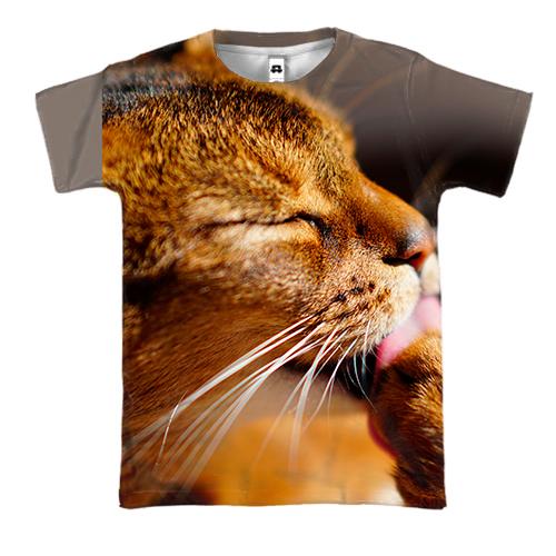 3D футболка Кот в променях сонця