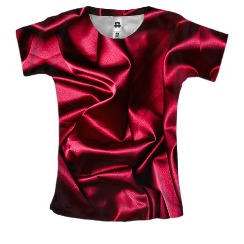 Женская 3D футболка Red satin