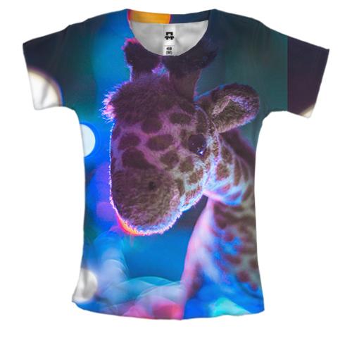 Жіноча 3D футболка малюк жираф