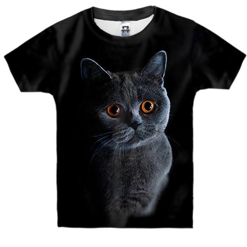 Детская 3D футболка с котом 