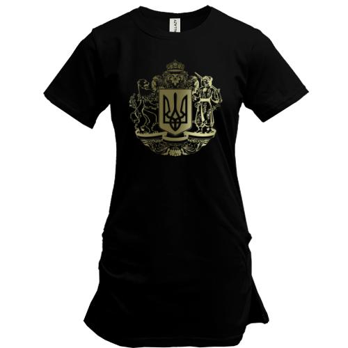 Подовжена футболка з великим гербом України (2)