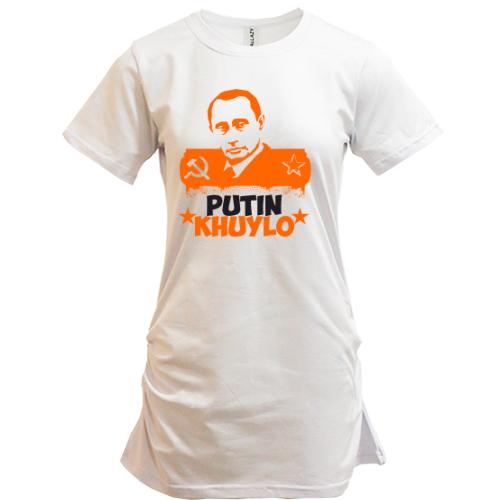 Подовжена футболка Putin - kh*lo (з символікою СРСР)