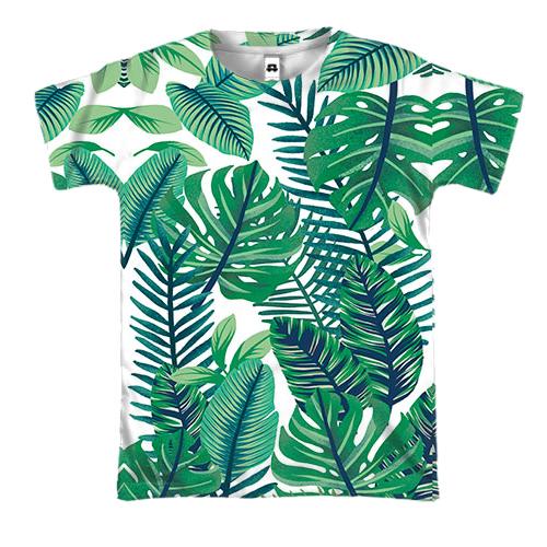 3D футболка з тропічними листям
