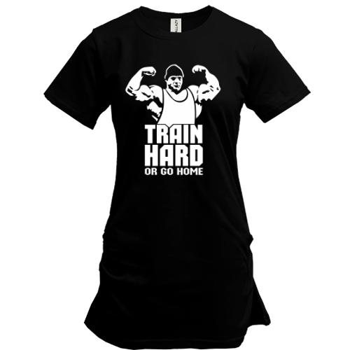 Подовжена футболка Train hard or go home