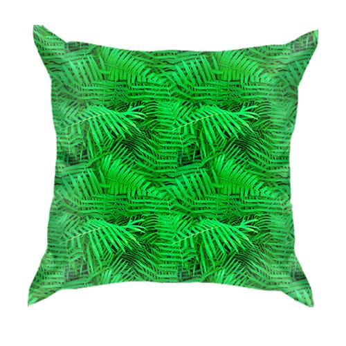 3D подушка с  листьями папоротника