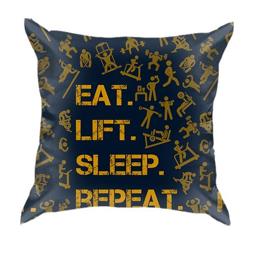 3D подушка Eat Lift Sleep Repeat