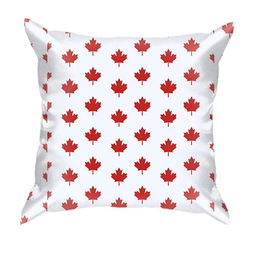 3D подушка с листиками флага Канады