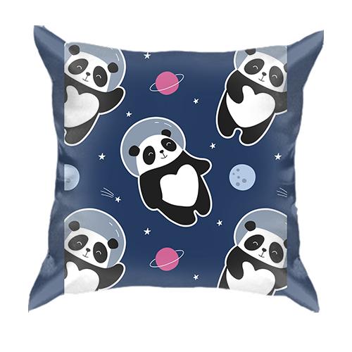 3D подушка з пандами в скафандрах