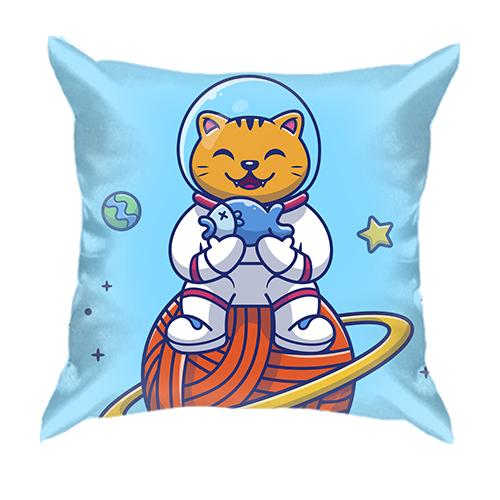 3D подушка с котом астронавтом