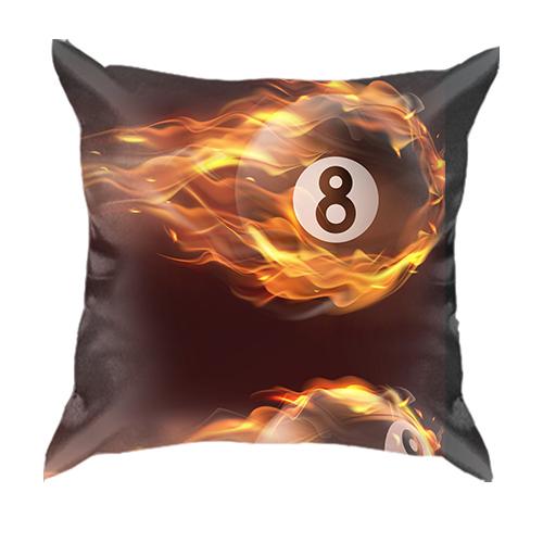 3D подушка с огненным бильярдным шаром