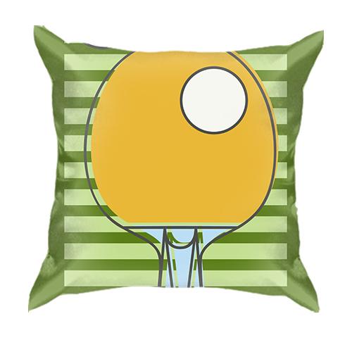 3D подушка с желтой ракеткой