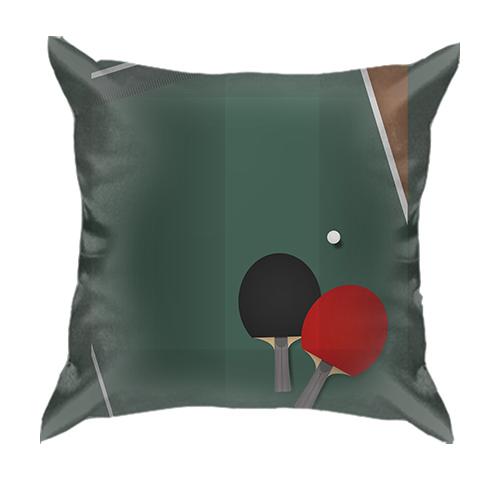 3D подушка с настольным теннисом и ракетками