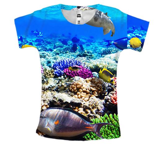 Женская 3D футболка с коралловым рифом