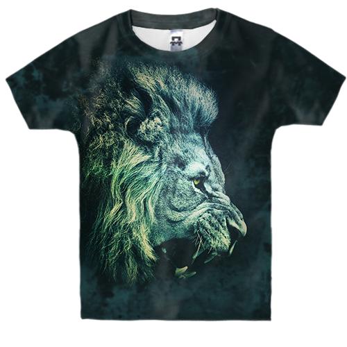 Детская 3D футболка с профилем льва