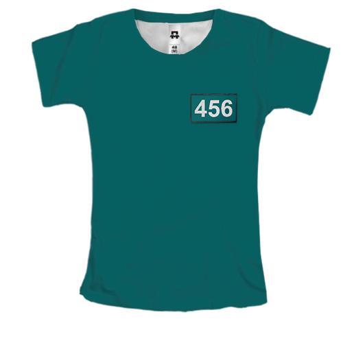 Женская 3D футболка Игра в Кальмара - персонаж 456