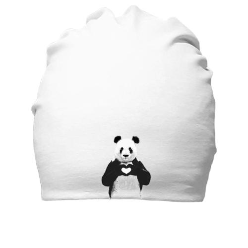 Хлопковая шапка Панда с сердцем