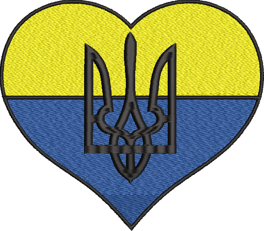 Подарунковий мішечок Тризуб на жовто-синьому серці