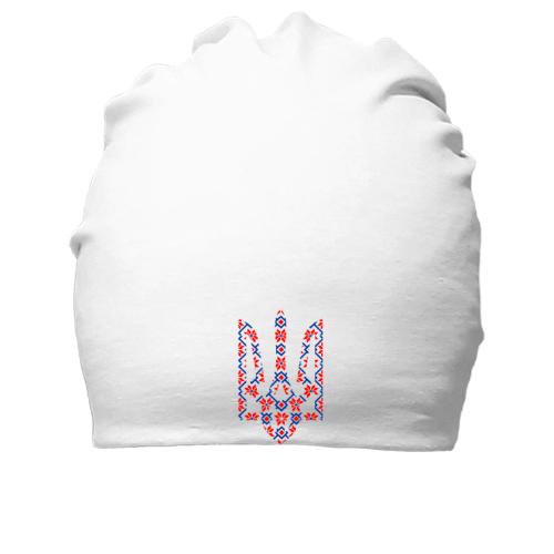 Бавовняна шапка з гербом України у вигляді вишиванки (2)