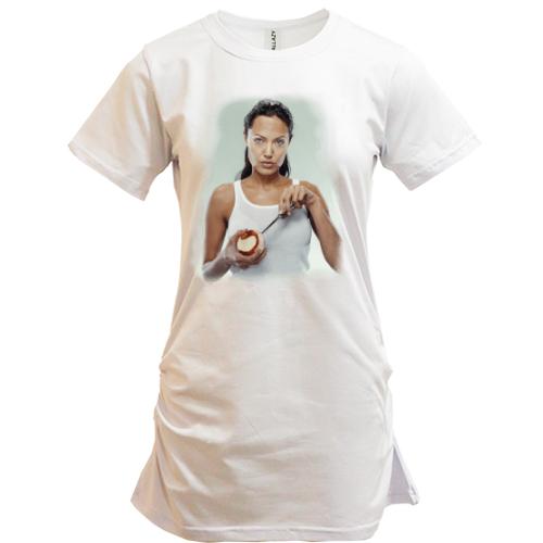 Подовжена футболка Анджеліна Джолі з яблуком