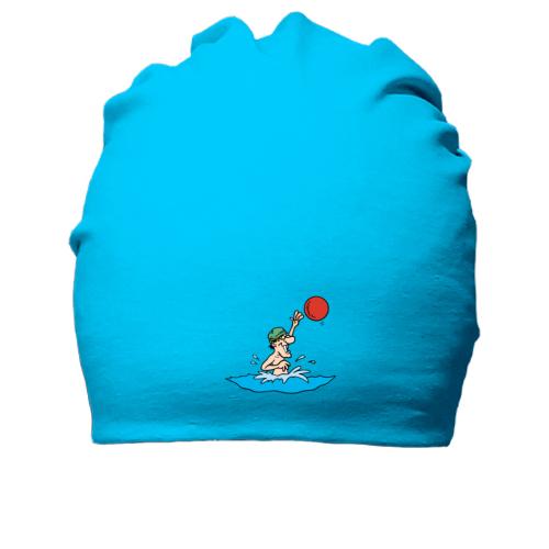 Хлопковая шапка с игроком в водное поло в воде
