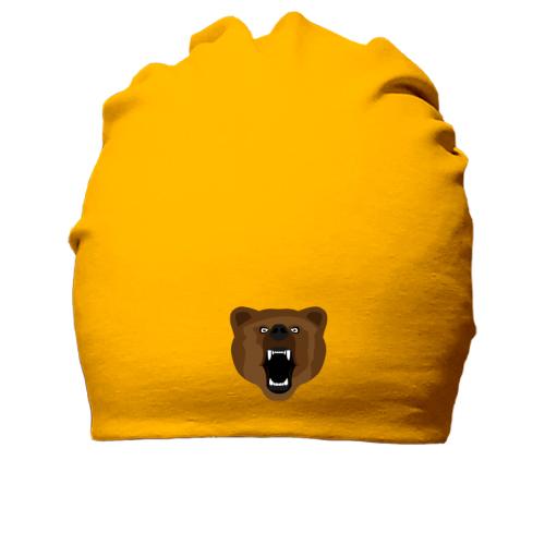 Хлопковая шапка с рычащим медведем