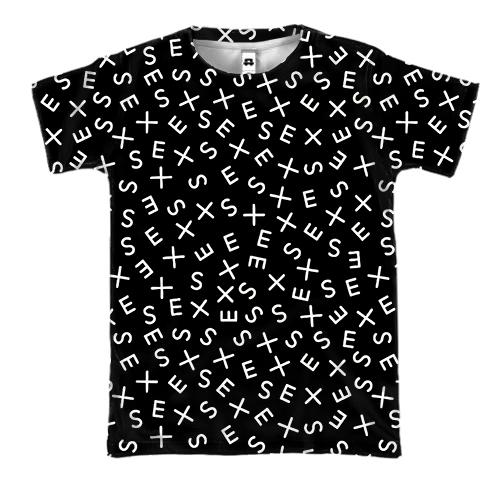 3D футболка S E X pattern