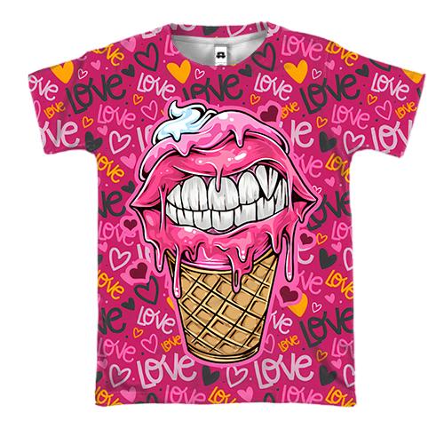 3D футболка Love ice cream