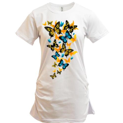 Подовжена футболка з метеликами (2)