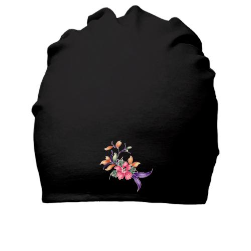 Хлопковая шапка с рисунком цветов (2)