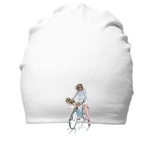 Хлопковая шапка Девушка на велосипеде