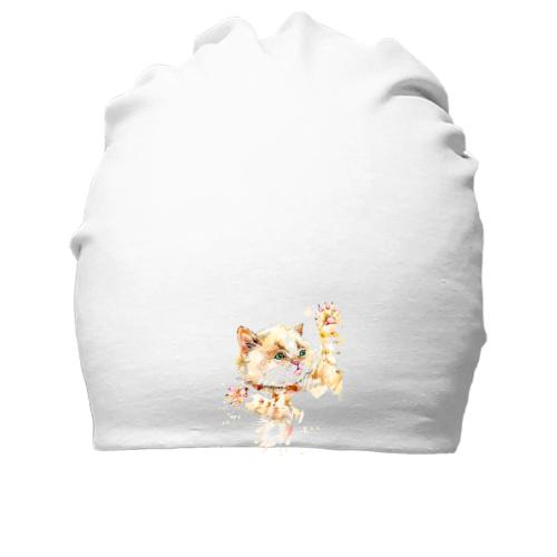 Бавовняна шапка з акварельним кошеням