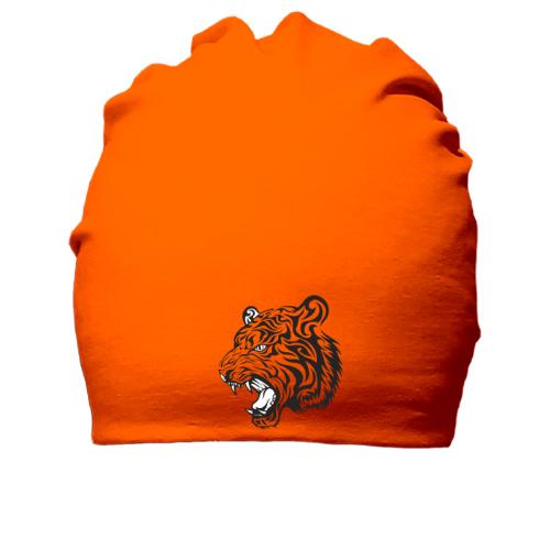 Хлопковая шапка с рычащим тигром