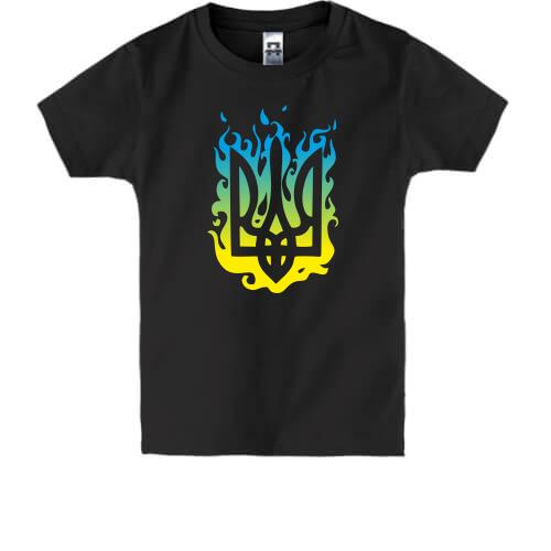 Дитяча футболка стилізований вогняний Тризуб
