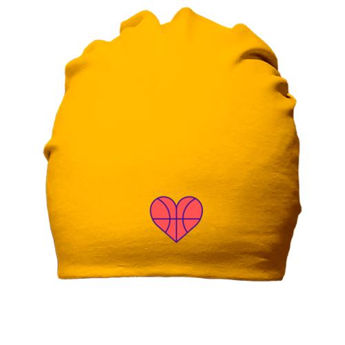 Хлопковая шапка с баскетбольным мячом в виде сердца