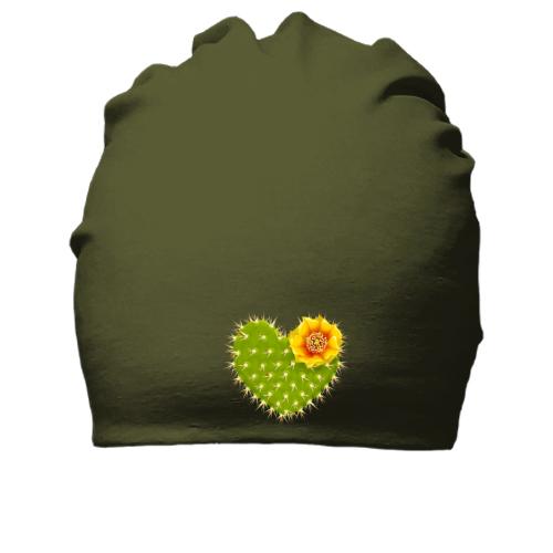 Хлопковая шапка с кактусом в форме сердца