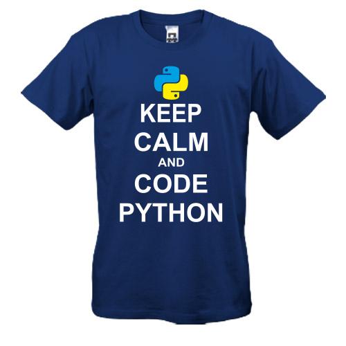 Футболка Keep calm and code python
