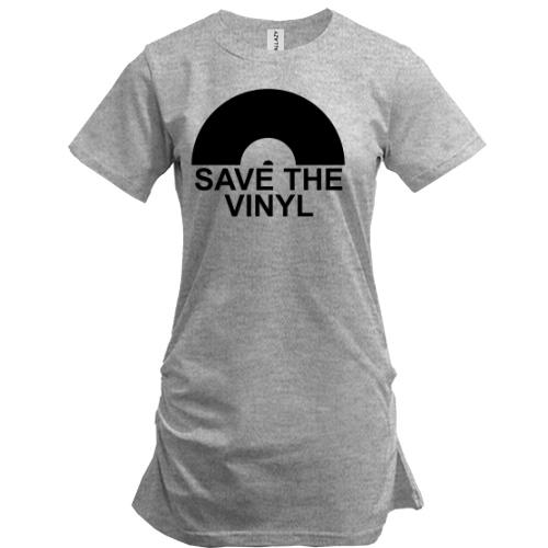 Подовжена футболка Save the vinyl