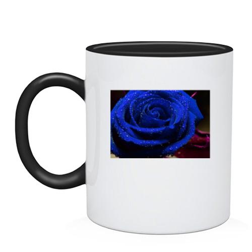 Чашка Темно-синяя роза