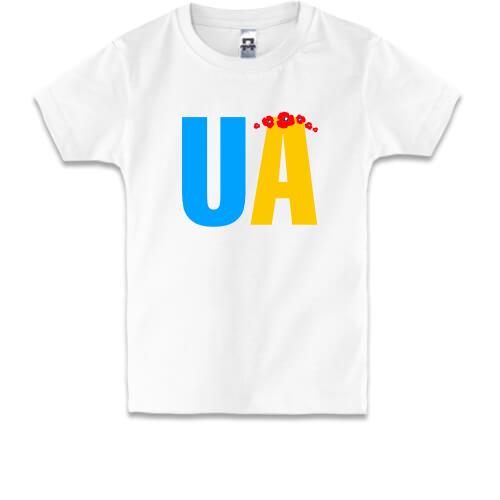 Дитяча футболка з написом UA з венком