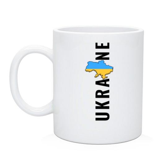 Чашка Ukraine (надпись с картой)