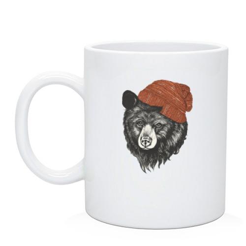 Чашка с ведмедем в шапке