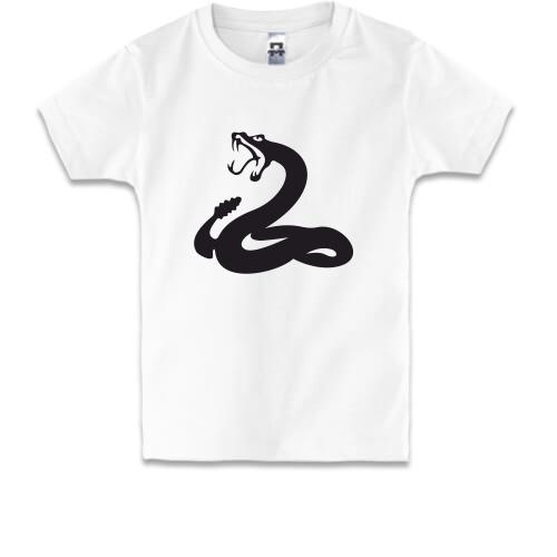 Детская футболка Змея на груди