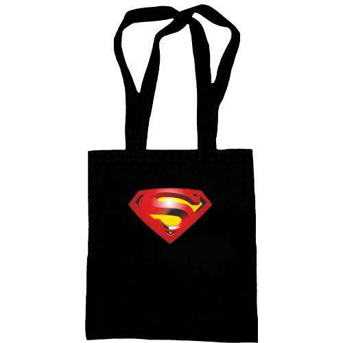 Сумка шопер з лого Супермэна