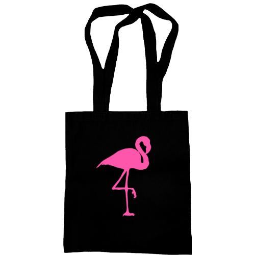 Сумка шоппер с розовым фламинго