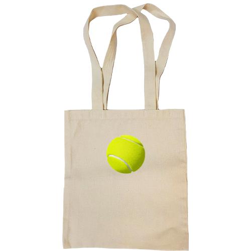 Сумка шоппер с  зеленым теннисным мячом