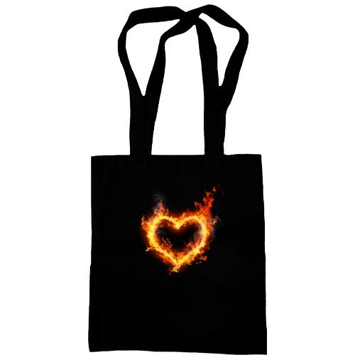 Сумка шоппер с огненным сердцем (2)
