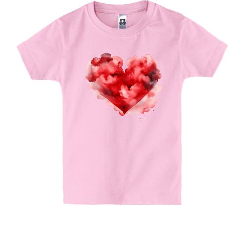 Детская футболка Сердце из акварельных облаков