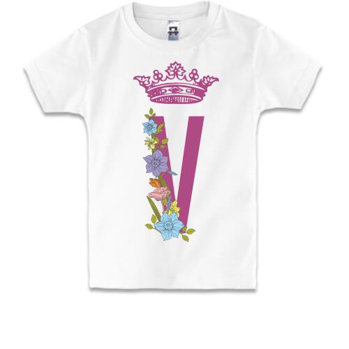 Дитяча футболка V з короною