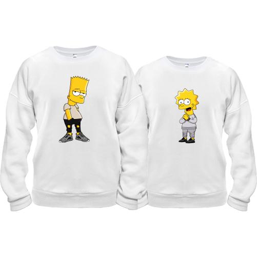 Парные кофты Лиза и Барт Симпсоны